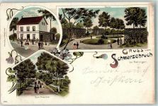 40472 W4030 Ratingen 1903 Lithographie Gasthaus Schwarzebruch Robert Bröcker Angerthal