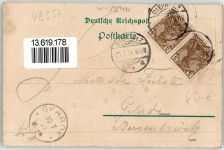 49356 W2840 Diepholz 1901 Lithographie Langestraße Kirche Bahnhof Eisenbahn Münte mit Schloss Kgl. Präparanden Anstalt