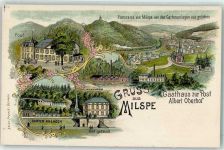 58256 W5828 Milspe Lithographie Gasthaus Zur Post Albert Oberhof Post Amtsgebäude