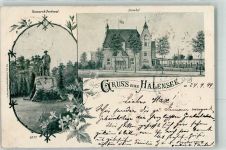 W1000 Halensee Bismarck Denkmal Bahnhof Privatganzsache 1899