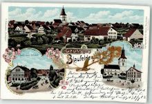 74572 W7186 Blaufelden Lithographie Marktplatz