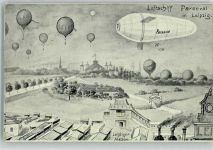O7000 Leipzig Luftschiff Zeppelin Messe Werbestempel Stenographenverein Gabelsberger Neudorf i. Erzgebirge Parseval