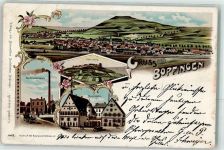 73441 W7085 Bopfingen 1900 Gebrauchsspuren Elektrizitätswerk Schlossberg Marktplatz Lithographie