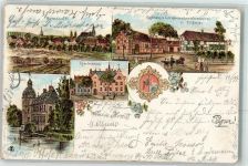 59510 W4775 Hovestadt 1899 Lithographie Gasthaus Kornbranntweinbrennerei F. C. Biele Krankenhaus Schloss