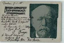 O8000 Dresden Akadem. Sommerfest Studentenschaft Kunstgeschichte Dresden 1906 Gebrauchsspuren