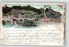 78166 W7710 Hammereisenbach 1897 Gebrauchsspuren Gasthaus Zum Hammer Ruine Urach Lithographie