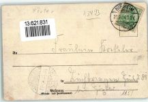 33039 W3493 Nieheim 1904 Gebrauchsspuren Rathaus Kath. Kirche Holster Turm Ev. Kirche Kath. Knabenschule Lithographie