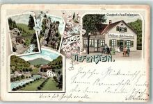 79733 W7883 Tiefenstein 1899 Lithographie Albthal Tunnel Gasthaus Zur Post