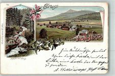 93470 W8491 Lohberg b Lam, Oberpf 1897 Lithographie Kaskaden Brombeeren