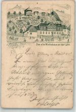 56130 W5409 Dausenau Gebrauchsspuren Alte Wirtshaus Gasthaus an der Lahn Vorläufer Ort lt. Recherche