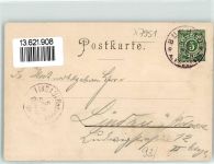 88451 W7951 Buchau an der Iller 1898 Lithographie Bahnhof Kirche Schloss