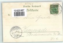 21762 W2178 Otterndorf , Niederelbe 1898 Lithographie Villenstraße Marktstraße Fluss Meden Hafen Möwen