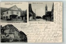 88512 W7947 Mengen , Württ 1914 - Gemischt Warengeschäft Ludwig Engler Kirche Sparkasse Rathaus