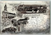 8200 Gleisdorf Lithographie Klosterkirche Schloss Freiberg Hauptplatz