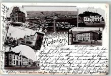 08228 O9706 Rodewisch 1896 Lithographie Vorläufer Postamt Schule Siegesdenkmal Apotheke Bahnhof Hotel Rudolph