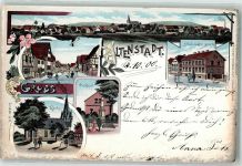 63674 W6472 Altenstadt , Hess 1900 Lithographie Denkmal Kirche Schule Amtsgericht