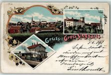 3812 Groß-Siegharts Lithographie Bahnhof Eisenbahn Schloss Kirche
