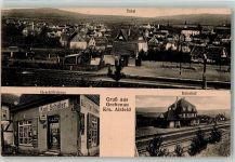 36323 W6325 Grebenau , Hess - Geschäftshaus Karl Schäfer Emailleschild Bahnhof