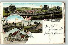 74706 W6960 Osterburken Lithographie Römerkastell Kriegerdenkmal Hotle Zur Kanne A. eiermann