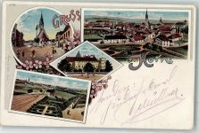 3580 Horn 1898 Lithographie Bahnhof Hauptplatz Schloss