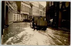 Apenrade Aabenraa Foto AK LKW Hochwasser Ort handschriftlich