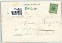 51399 W5093 Burscheid , Rheinl Gebrauchsspuren Haupstraße Ev. Kirche Kriegerdenkmal Radfahrer Gasthaus zur Post Lithographie