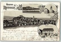 34474 W3549 Rhoden , Waldeck 1901 Lithographie Schloß Schloßberg Gasthaus zum Schwan