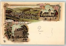 57567 W5244 Daaden 1899 Lithographie Kaiserl. Postamt Schloß Friedewald