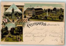 58809 W5982 Neuenrade 1898 Lithographie Etabilssement Kaisergarten Denkmal