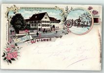 79367 W7831 Weisweil , Breisgau 1898 Lithographie Gasthaus zum Erbprinzen Gasthausschild