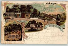 58313 W5804 Herdecke , Ruhr 1901 Gebrauchsspuren Wittbräucke Gasthaus Th. Bonsmann Funkenburg Lithographie