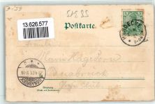 58313 W5804 Herdecke , Ruhr 1901 Gebrauchsspuren Wittbräucke Gasthaus Th. Bonsmann Funkenburg Lithographie