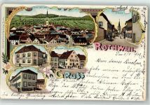 79235 W7818 Oberrotweil 1902 Lithographie Biergasthaus Gasthaus zum Bären Geschäftshaus Güller