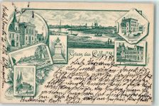 39240 O3310 Calbe 1898 - Rathaus Amtsgericht Postgebäude Kaiser- und Krieger- Denkmal Saale Stephanie Kirche Vorläufer
