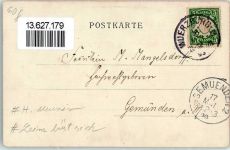 Jugendstil Le Cancer Krebs Sternzeichen Leim löst sich Meunier 1899 Gebrauchsspuren