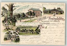 58285 W5820 Gevelsberg 1897 Lithographie Etablissement Freischütz Jäger Jagdhund Lichtenplatz