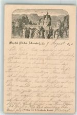 01847 O8351 Bastei 1890 Privatganzsache Vorläufer Basteibrücke