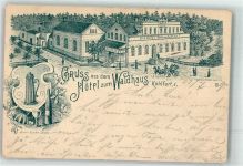Kohlfurt Wegliniec 1895 Lithographie Vorläufer Hotel zum Waldhaus Bierkrug Weinflasche Weinglas