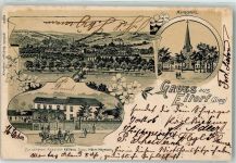 53783 W5208 Eitorf 1904 Lithographie Marktplatz Gasthaus zur schönen Aussicht