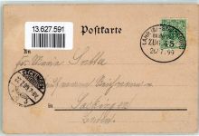 77743 W7607 Altenheim , Baden 1899 Lithographie Trachtenpaar Gasthaus zum Salmen Kriegerdenkmal Bahnhof Bahnpost Lahr-Strassburg Zg 45