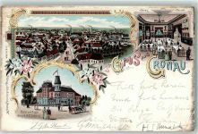 48599 W4432 Gronau Westf. Gebrauchsspuren Hotel zum Engel Speisezimmer Lithographie