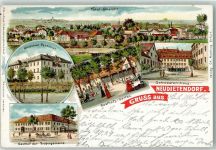 99192 O5103 Neudietendorf Lithographie Mädchen Pensionat Schwesternhaus Gasthaus der Brüdergemeinde