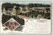 08606 O9920 Oelsnitz /Vogtl. 1899 Lithographie Gasthaus Süssebach Tanzsaal Parkanlage