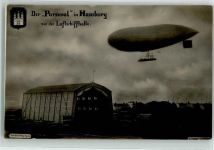 W2000 Hamburg Luftschiff Zeppelin Vor der Luftschiffhalle Maschinenstempel Parseval 1910