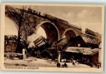 96337 W8642 Ludwigsstadt Foto AK Eisenbahnunglück Eilgüterzug 18. Feb. 1924 Viadukt Winter