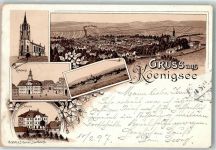 07426 O6824 Königsee 1897 Lithographie Vorläufer Rathaus Schule Kirche