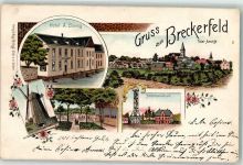58339 W5805 Breckerfeld 1900 Lithographie Hotel Böving Windmühle Hohenzollernturm
