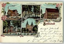 27616 W2855 Beverstedt 1904 Lithographie Villen Stubbener Chaussee Molkerei Hotel Seedorff Kirche