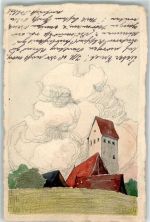 82449 W8114 Uffing a. Staffelsee Lithographie / Künstlerkarte Handgemalt Karte Ort handschriftlich