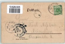 01445 O8122 Niederlössnitz 1898 Lithographie Cafe Lehmann Bahnpost Leipzig-Riesa Zg. 452